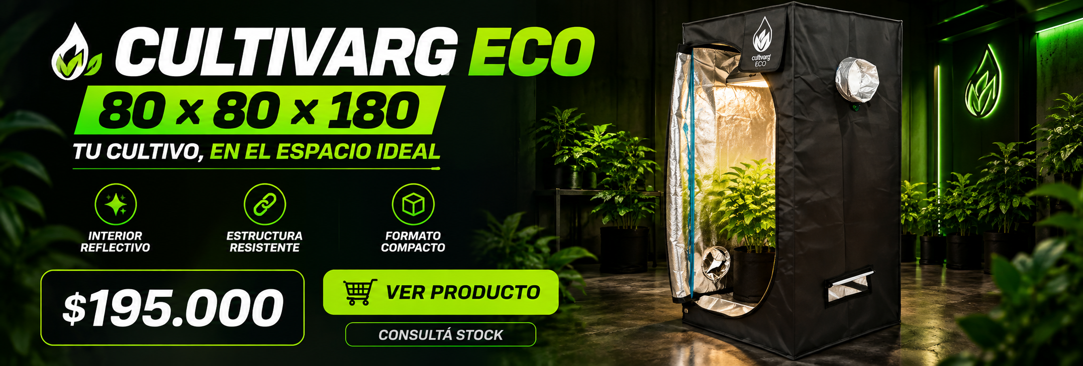 Carpa Cultivarg ECO 80 por 80 por 180