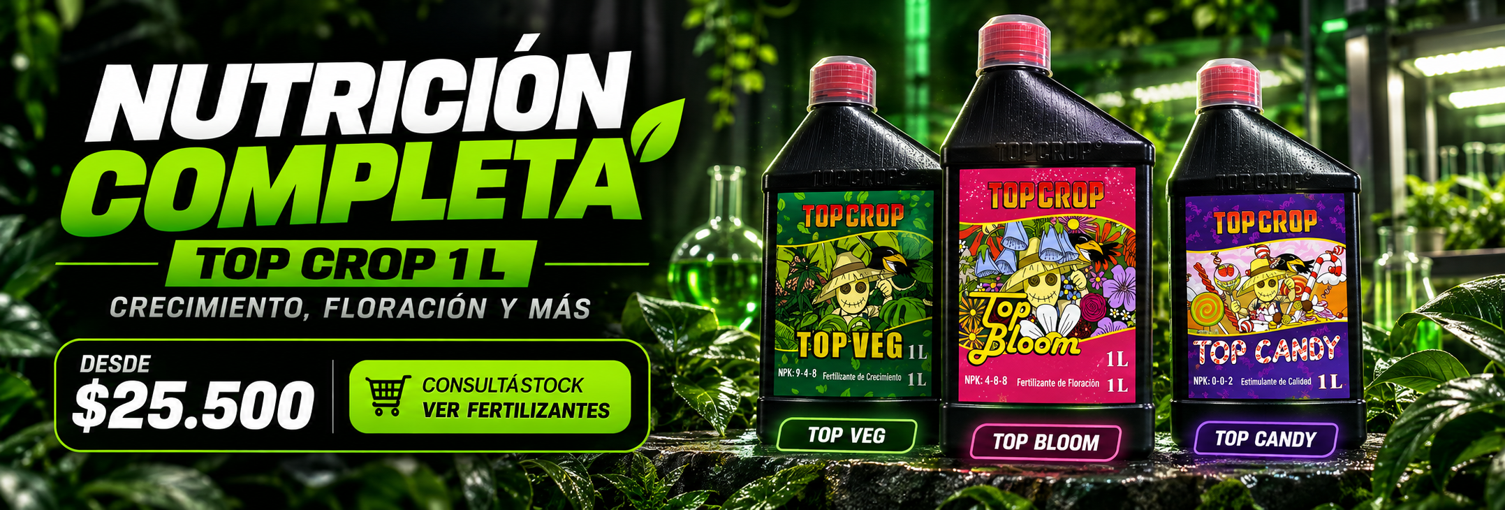 Fertilizantes Top Crop disponibles en Wally Grow